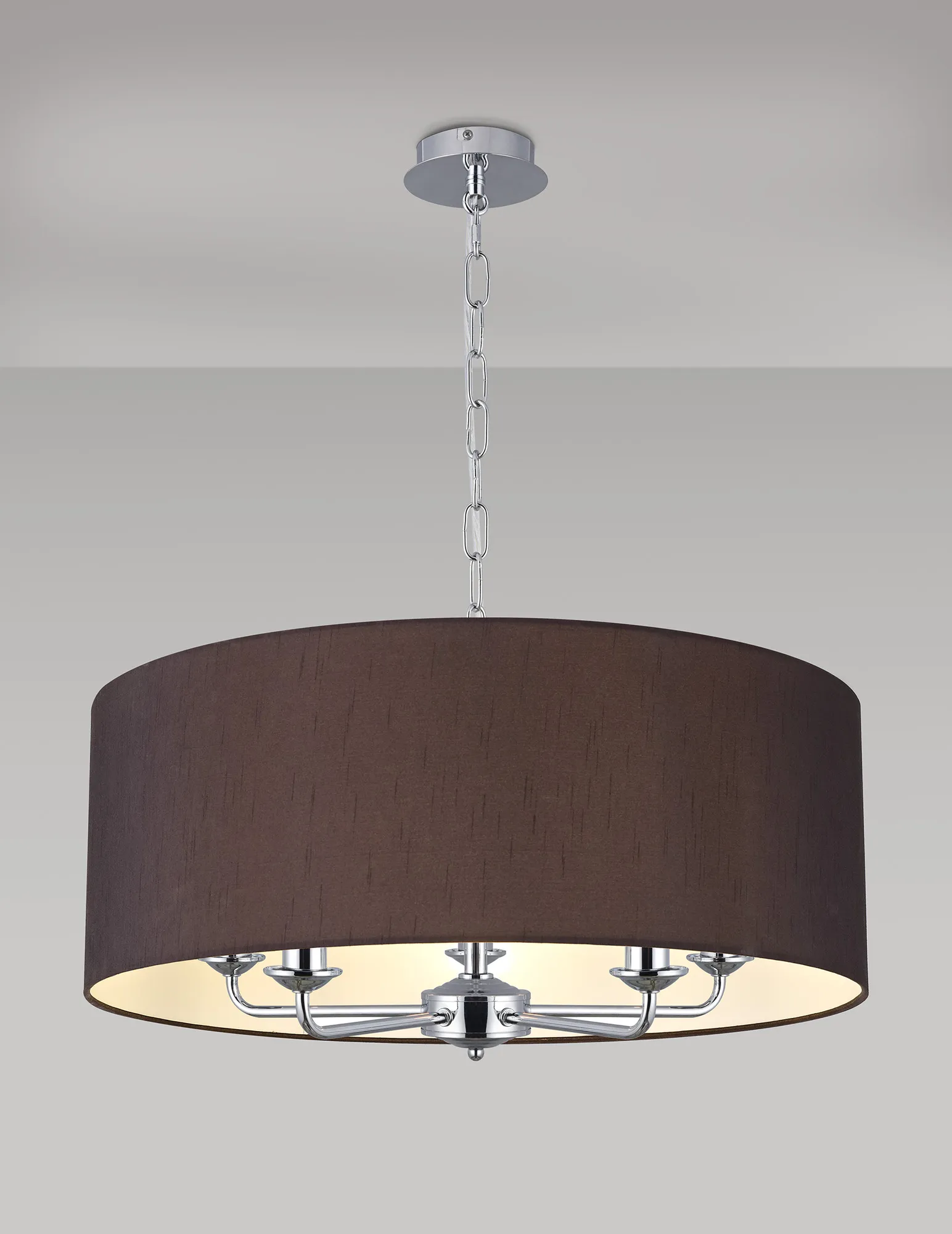 Banyan 60cm 5 Light Pendant Polished Chrome; Black DK0650  Deco Banyan CH BL